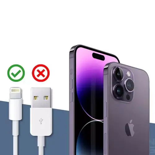 تشخیص کابل شارژ اصلی آیفون 14 پرومکس از فیک