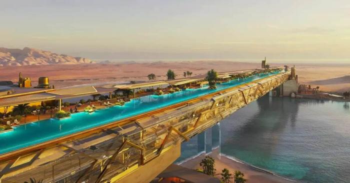 طولانی‌ترین استخر معلق جهان توسط عربستان در پروژه نئوم راه‌اندازی خواهد شد