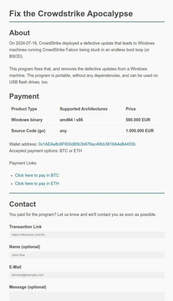 هکرها در حال سوءاستفاده از اختلال CrowdStrike در ویندوز هستند_سیاه پوش 2 1721463676 739 هکرها در حال سوءاستفاده از اختلال CrowdStrike در ویندوز هستند سیاه