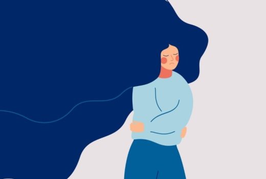 ناراحت با موهای آشفته