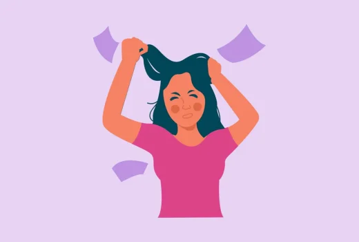 زن کشیدن موها